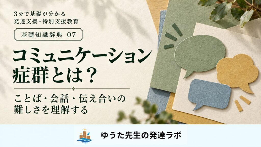 基礎知識辞典07：コミュニケーション症群とは？ ことば・会話・伝え合いの難しさを理解する